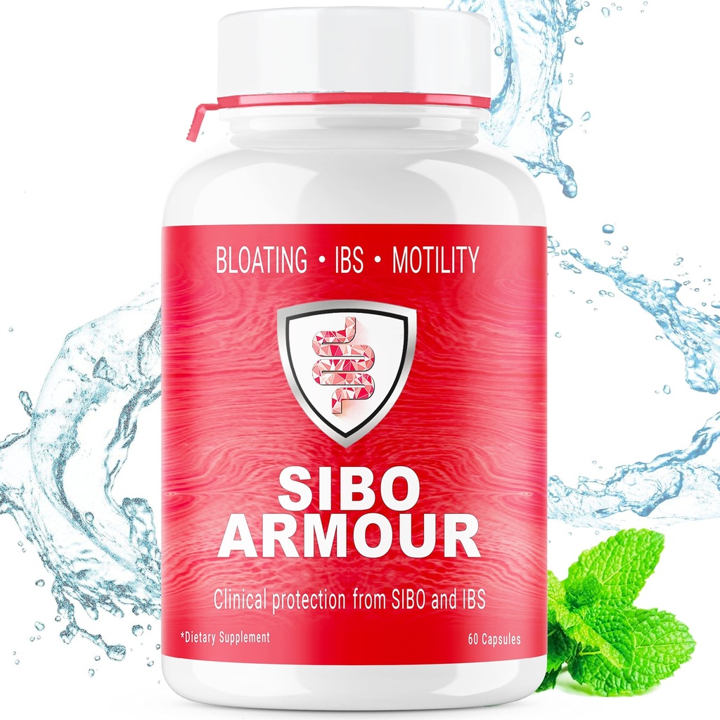 SIBO | Rilievo IBS (Trattamento di grado clinico) Bloating, Diarrea, Gut Leaky, Gas | Delayed Release Peppermint | Supplemento Efficace Su Sindrome Irritable Bowel & Small Intestine Bacteria Overgrowth