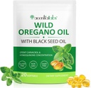 Olio di origano Softgels, 120 Conta Olio di origano Supplemento capsule, Oregano olio capsule, 165mg Carvacrol, 2 in 1 6000mg olio di origano con olio di semi neri 200mg