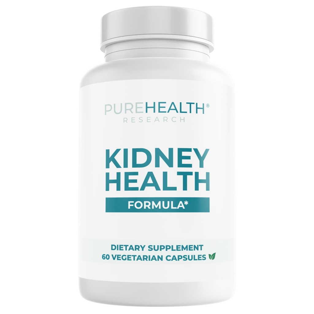 PUREHEALTH RESEARCH Kidney Health Formula - Soluzione completa per la pulizia del rene da efficaci pietre renali dissolver con Chanca Piedra Stone Breaker for Ultimate Kidney Support - 1 bottiglia