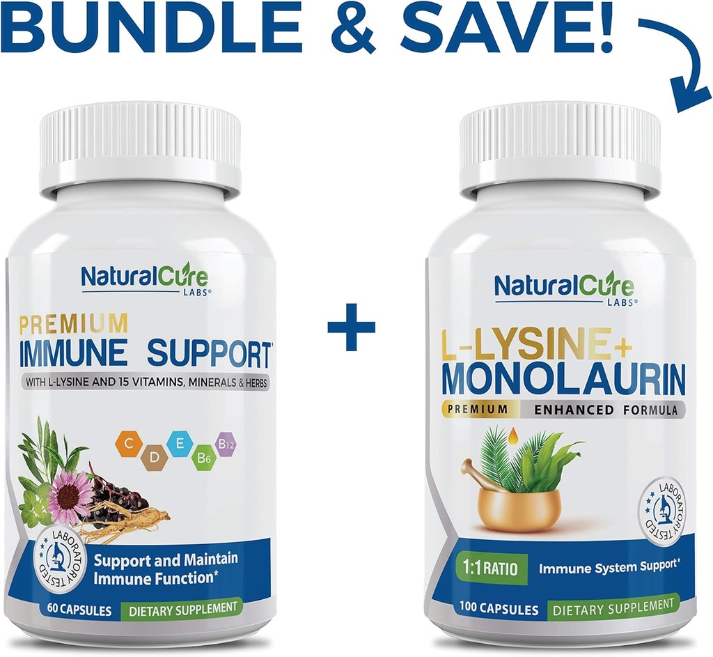 Bundle: Supporto immunitario + L-Lysine + Monolaurin