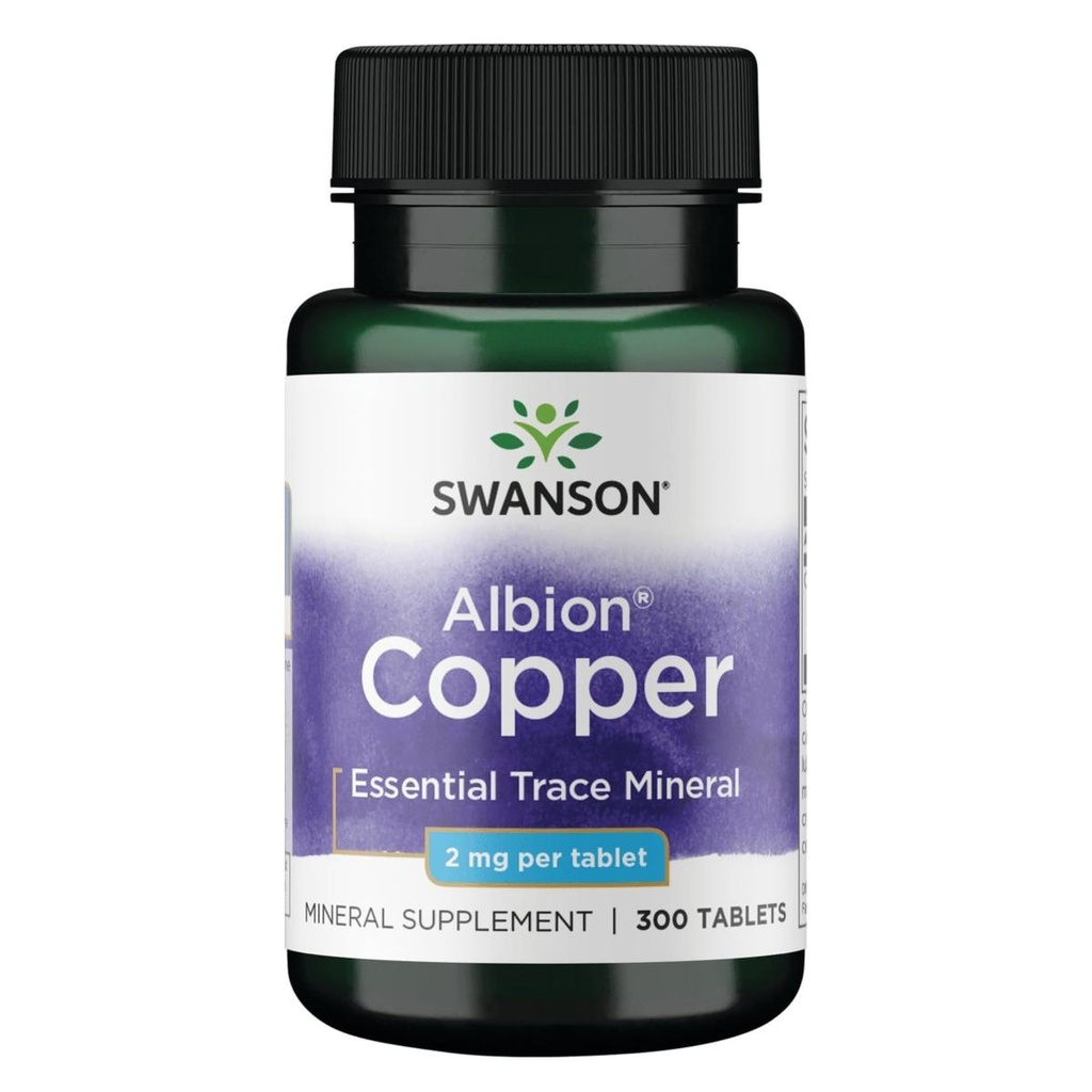 Swanson Rame Antiossidante Sistema immunitario Red Blood Cell Support Supplemento minerale (Copper chelate) 2 mg 300 Tabs (2 Pack)