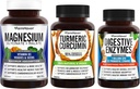 FarmHaven Magnesium Glycinate & Malate Complex w/Vitamin D3 & Curcumina Turrica con BioPerine Black Pepper & Digestive Enzymes con 18 Probiotici & Erbe