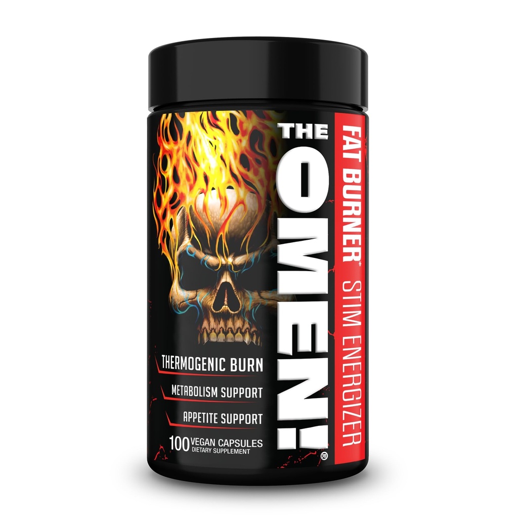 JNX SPORTS The Omen! Termogenico Fat Burner – Supplemento alimentare per uomini e donne con L Carnitina | Appetite Suppressant & Metabolism Booster | 100 capsule
