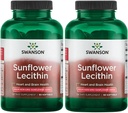 Lecitina di girasole Swanson - Integratore di erbe Promuovere la funzione sana del cervello - Formula naturale che supporta la salute del cuore & equilibrio lipidico sano - (90 Softgels, 1200mg ogni) 2 Pack