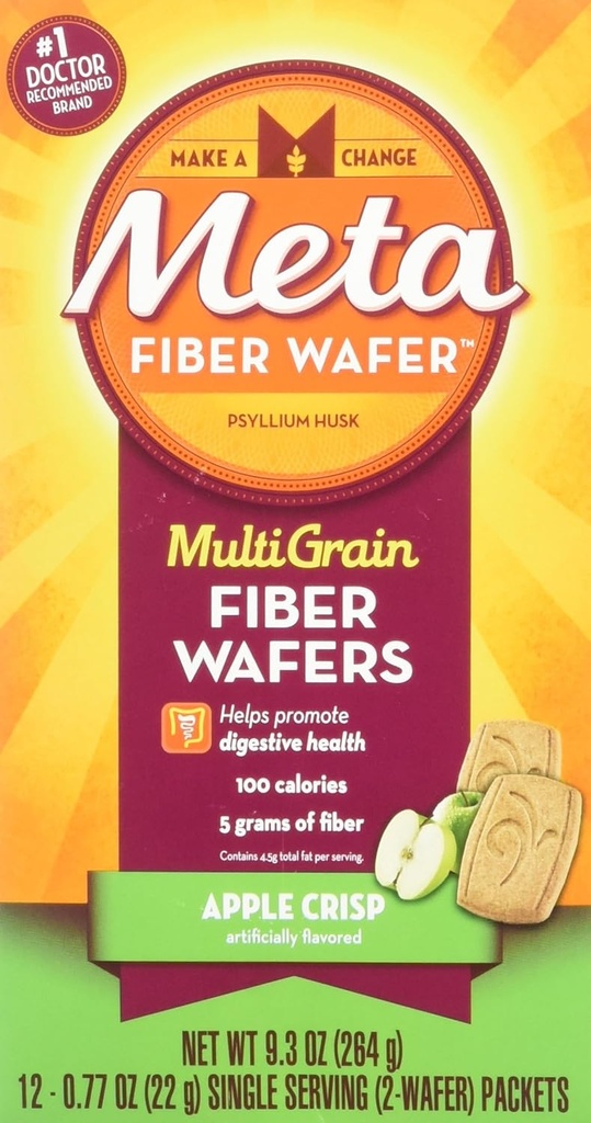Metamucil Fiber Wafers Apple Crisp 24 Ogni (pacchetto di 6)