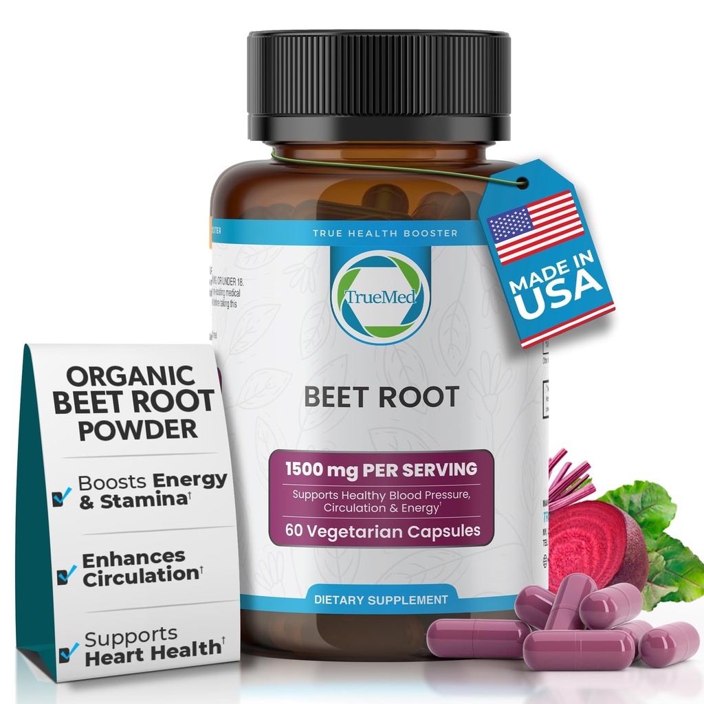 Estratto di polvere di radice di barbabietola biologica | Support Energy, Stamina & Endurance, Boost Nitric Oxide, Support Heart Health & Circulation | Non-GMO | 60 capsule vegetali, USA Made & GMP Certified
