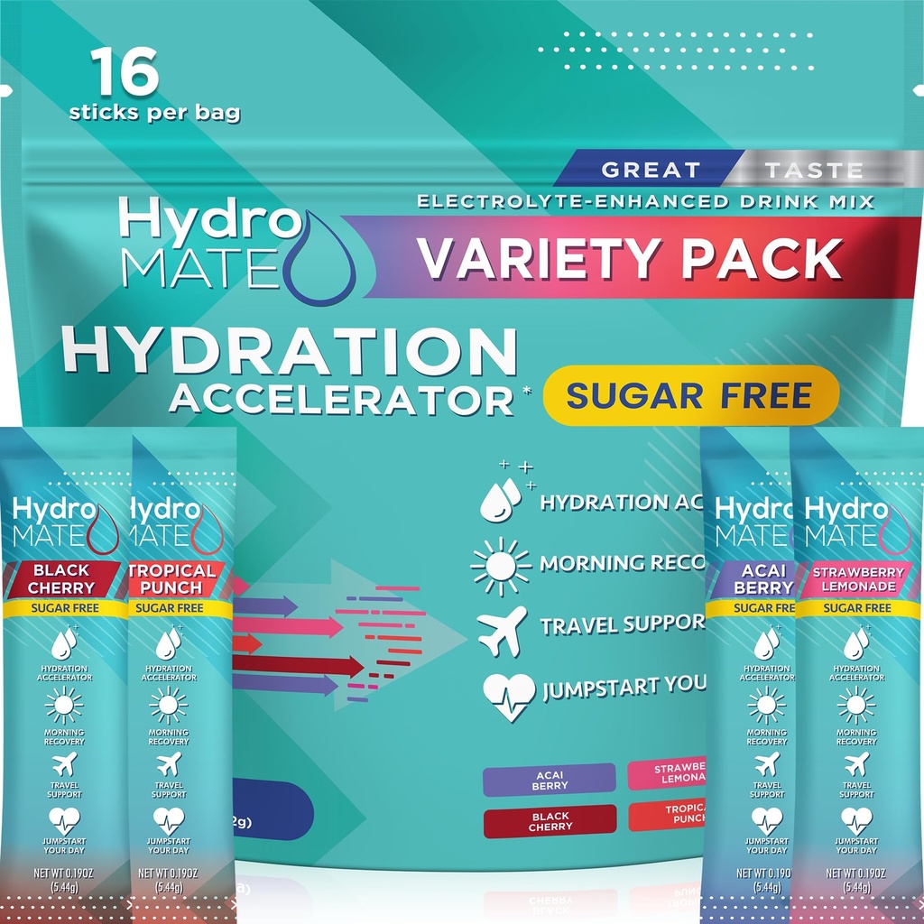 Idrazione senza zucchero Idrazione Packets Variety Pack HydroMATE 16 Sticks