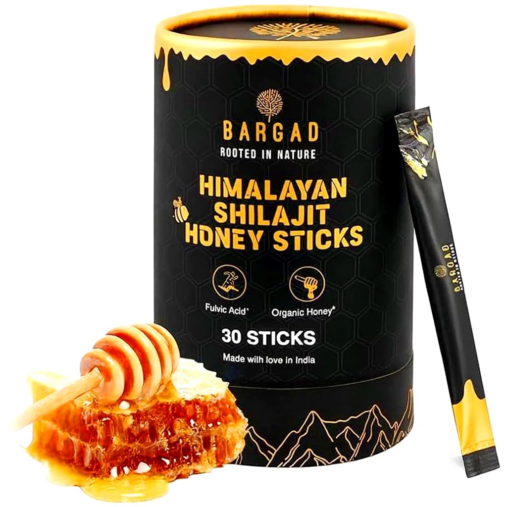Pure Himalayan Shilajit Honey Sticks con Zafferano – 30 Count | 75%+ Acido Fulvico, 85+ Minerali Trace | Energia Naturale & Immunity Booster | Easy Single-Use Packets