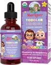 MaryRuth Organics Cocomelon Toddler Elderberry Syrup, USDA Organic Elderberry, Sugar Free Kids Support Supplemento per età 1-3 anni, Clean Label Project Verified®, Vegan, Gluten Free, 1 Fl Oz