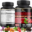 Integratore di Berberina con cannella di Ceylon, curcuma, carciofo, cardo del latte - pillole di supplemento di HCl di Berberina - 60 capsule [alimentazione di 2 mesi]