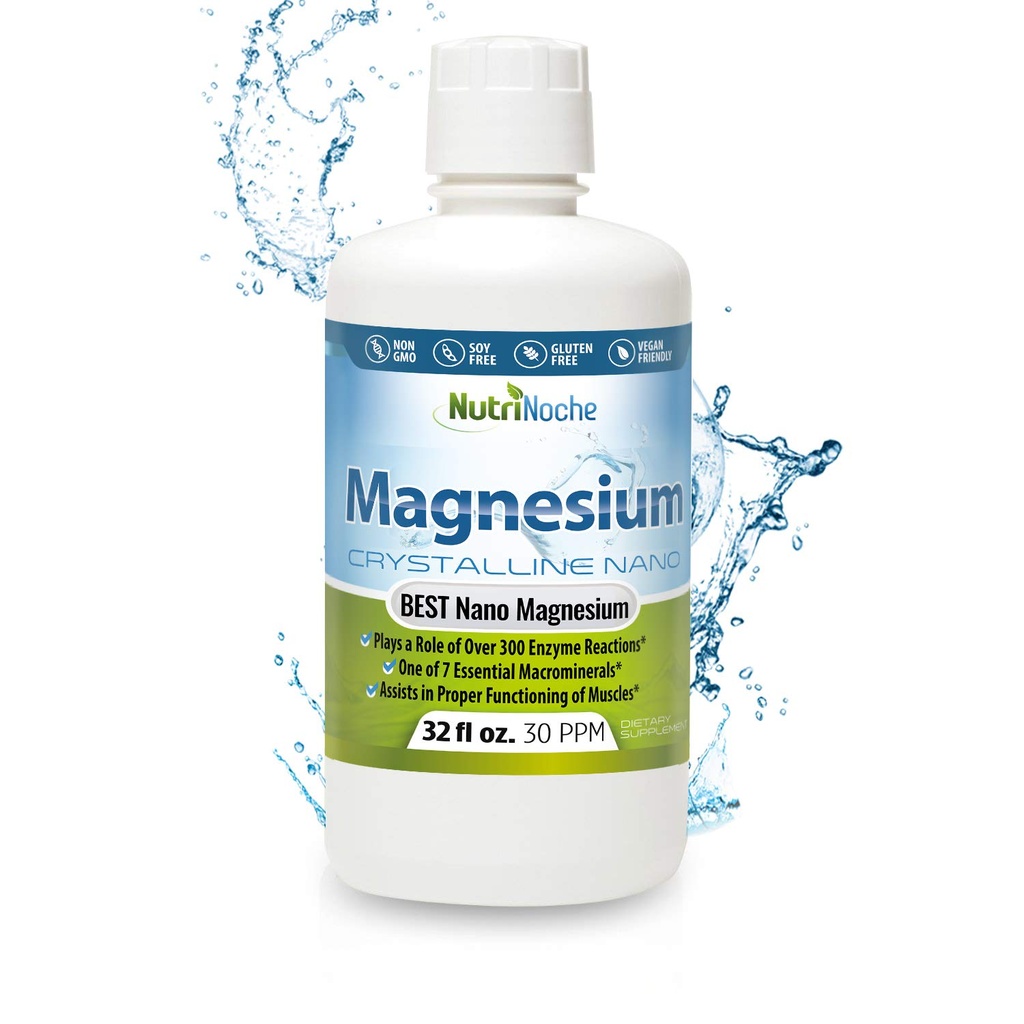 Liquid Magnesio di NutriNoche– 99,99% Ultra Pure Crystalline Nano Drops for Maximum Absorption & Bioavailability - Magnesium Glycinate Liquid Alternative - Supporta Sleep Calm Energy Muscles Nervi