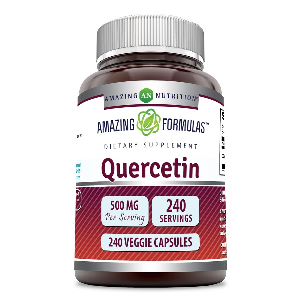 Incredibile formulas Quercetin 500mg Veggie Capsule Supplemento | Non OGM | Gluten Free | Supporti Salute &amp; Benessere (240 Conte)
