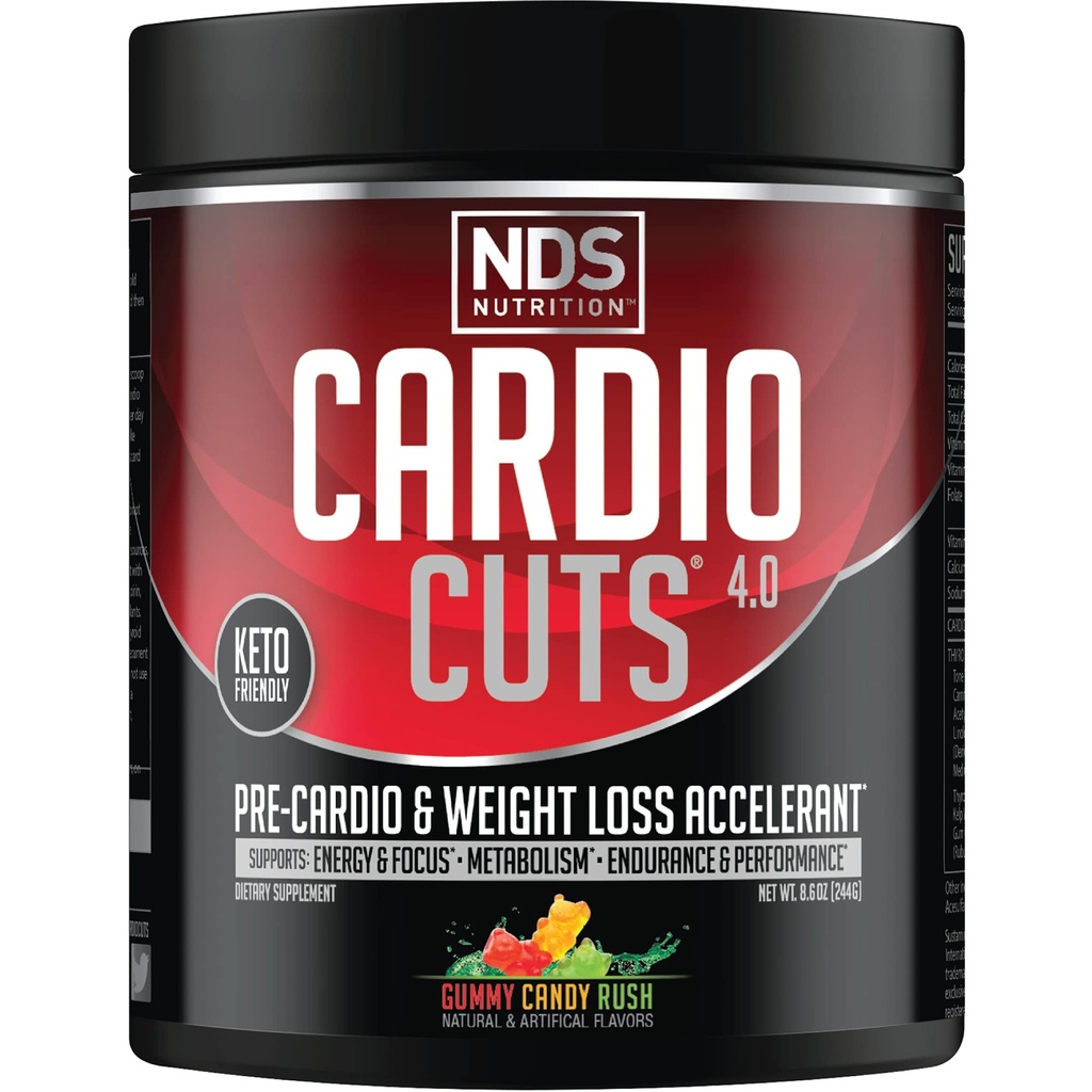 NDS Nutrition 4.0 Pre Workout Supplement - Advanced Weight Loss and Pre Cardio Formula con L-Carnitine, CLA, MCTs, L-Glutamine e Safflower Oil - Gummy Rush (40 Serve)