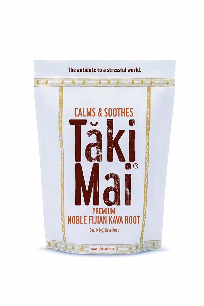 Taki Mai Noble Kava Root Powder 16oz – Autentica Grind Tradizionale, Rilassamento naturale serale, notti riposanti e rilassamenti calmi, 100% puro Kava Noble