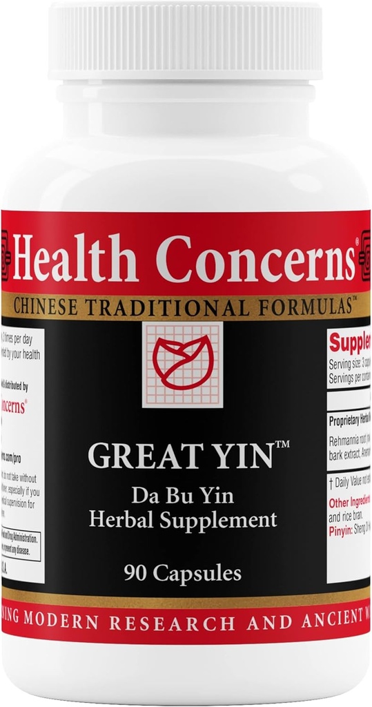 Great Yin – Menopause Relief Supplement – Hot Flash Support – Night Sweats & Deficiency Heat – Formula di erbe tradizionale cinese per la salute e l'equilibrio ormonale delle donne – 90 capsule