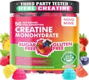 novomins Creatina Monoidrato Gummies 5000mg per uomini e donne, Chewables Creatina Monoidrato per la forza muscolare, Muscle Builder, Energy Boost, Pre-allenamento supplemento (120 conteggio)