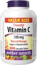 Vitamina C, 300 compresse arancio masticabili, 500 mg di vitamina C per Tablet, ossa, denti, supporto immunitario e antiossidante