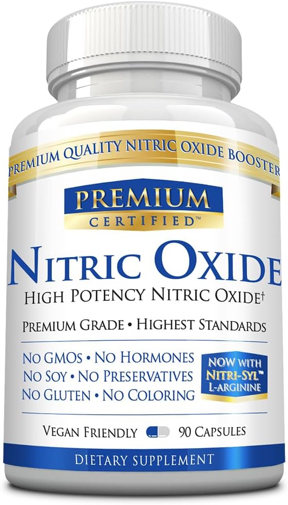 Nitric Oxide Premium - 1680 mg L-arginina Blend, AAKG, AKIC, Mono & Malate - Vegan Friendly - 90 capsule - 1 mese di fornitura