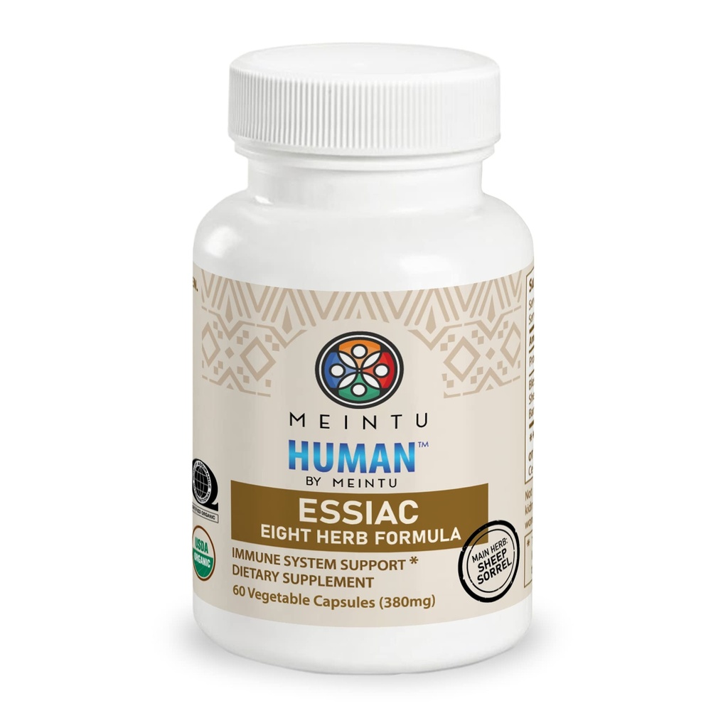 MEINTU Organic 8 Herb Essiac Capsule - Advanced Powerful Antioxidant Blend per aiutare a promuovere la salute generale - 100% Organic Essiac Tea 8 Herb Supplement - 60 Capsule
