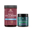 Antica Nutrizione Multi Collagen Protein Powder, Vanilla, 24 Serve + Polvere Superverde Organica, Bacca, 12 Serve