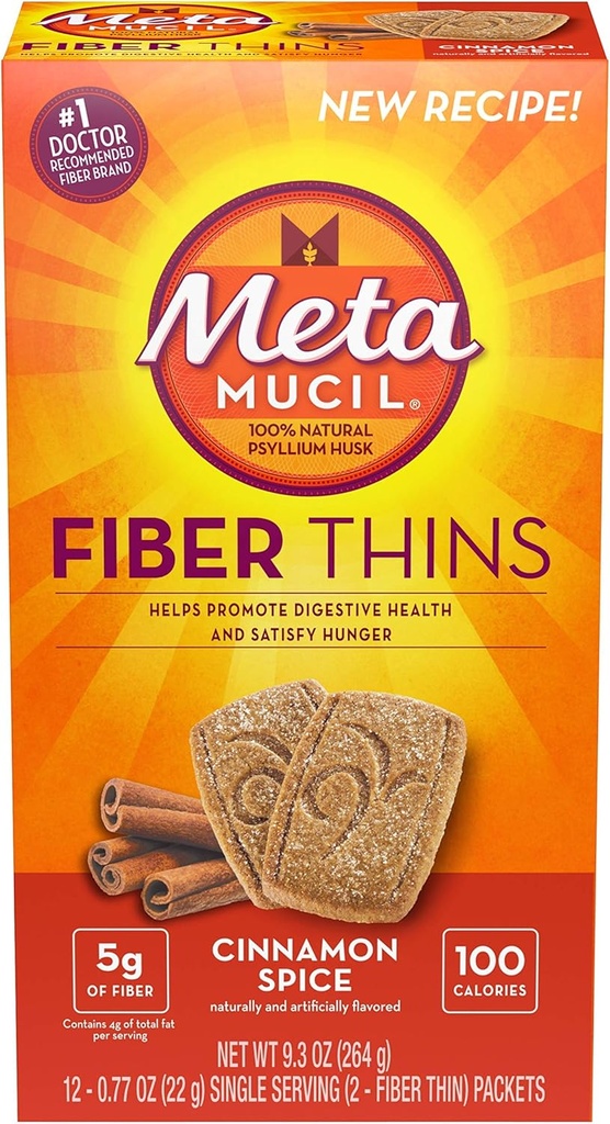 Metamucil Fiber Thins Dimensioni 12 Conte di 2 Crisps 9.3 Ounce (Valore Pack di 6)