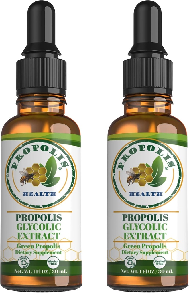 Green Propolis Extract Liquid - Brazilian Bee Propolis - Integratore di supporto Immune senza alcool - Fornitura di 60 giorni - Shot di Immunità naturale