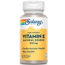 SOLARAY Vitamina E 1000 IU Softgel Capsule, 670 mg - d Alpha Tocopherol Vitamin E Supplementi - Skin Health, Heart Function and Antioxidant Support - 60 giorni Garanzia - 60 Serve, 60 Softgels