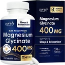 Magnesio Glycinate 400mg - 270 Compresse di Magnesio (non capsule) - 400 mg Magnesio Elementale - Biodisponibile Altamente - Vegano e Vegetariano - per il sonno migliorato, Rilievo Stress & Cramp Defense