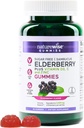 NatureWise Sambucus Elderberry Gummies - Sugar-Free - Supplemento giornaliero di supporto immunitario per bambini e adulti*, con vitamina C, D3, Zinc - Vegan, Gluten Free, Non-GMO - 90 Count[45-Day Supply]