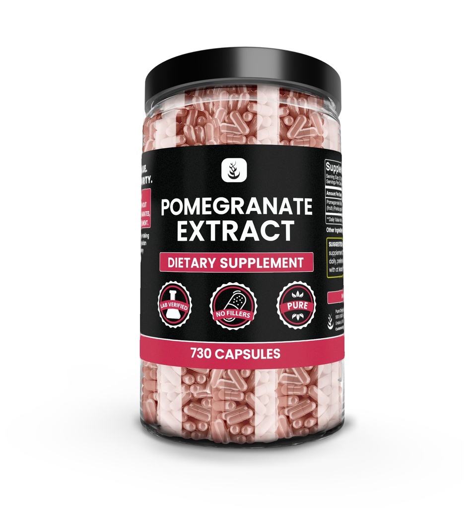 Ingredienti originali puri estratto di melograno (730 capsule) Nessun filler di magnesio o di riso, sempre puro, verificato il laboratorio