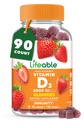 Vitamina D Gummies per adulti | 5000 IU | Gran Tasting D3 Vitamina | Supporto immunitario e sano Bones Vitamin D Supplemento per gli uomini, donne | 90 Gummies | Lifeable