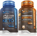 Herbtonics Aceto di sidro di mele + Keto BHB Formula - Supporto di digestione e disintossicazione, supplemento di controllo dell'appetito.
