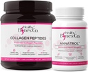Annatrol Bone Support & FORTIBONE Collagen Peptides w/FORTIGEL, VERISOL - Complete Bone, Joint, Skin, Hair, Nails & Metabolic Support | 1 Mese di alimentazione (Tub, 390g)
