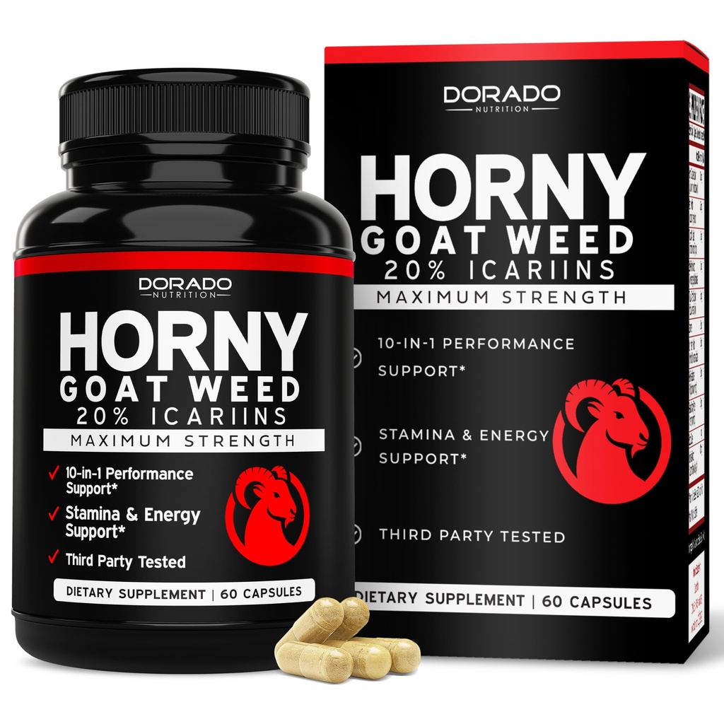 Arrapato Goat Weed for Men and Women - [20% Icariins Max Strength] - Stamina, Endurance, Circulation, Joint & Back Support - Maca Root, Ginseng, Yohimbine, Tribulus, L-Arginine - USA Made - 60 Count