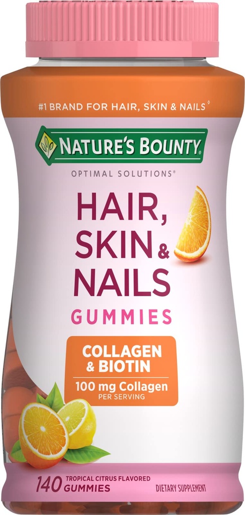 Bounty della natura con Biotin e Collagen, Citrus Gummies, 140 Ct