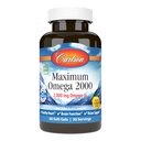Carlson - Massimo Omega 2000, 2000 mg Omega-3 acidi grassi compresi EPA e DHA, Wild-Caught, Norvegese Fish Oil Supplement, Sostenibilmente Fonte Fish Oil Capsule, Limone, 60 Softgels