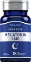 Piping Rock Melatonin 1 mg | 180 compresse | Supplemento per adulti | Vegetariano, Senza glutine, Non OGM