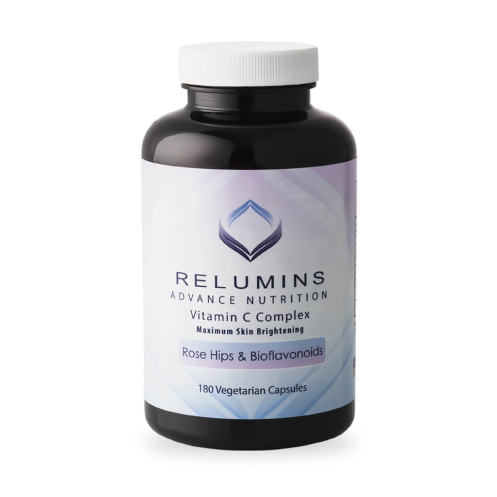 Rilassa il supplemento di vitamina C avanzato con HIPS di rosa – 1000mg di vitamina C, supporto immunitario e produzione di collagene, fatto in USA - 180 capsule (alimentazione di 90 giorni)