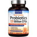 Probiotici vitalità innata 120 miliardi di CFU per uomini e donne, 34 Strains con prebiotici e enzimi digestivi, Immune & salute digestiva, rilascio ritardato, Shelf Stable, 30 capsule vegane