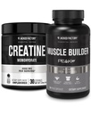 Polvere monoidrata della creatina della fabbrica di Jacked 150g - Supplemento di creatina per la crescita del muscolo, aumento della resistenza & Essentials Muscle Builder - Costruttore giornaliero del muscolo con PeakATP (30 capsule)