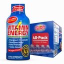Vitamina Energy B12 11.000% Extra Strength Energy Shot Açaí Pomegranate 48 Pack, 260mg Natural Caffeine, B12 & B6, Nootropic Focus, Vitality, Zero Sugar, Gluten-Free, Vegan, Kosher, 1.93 fl oz