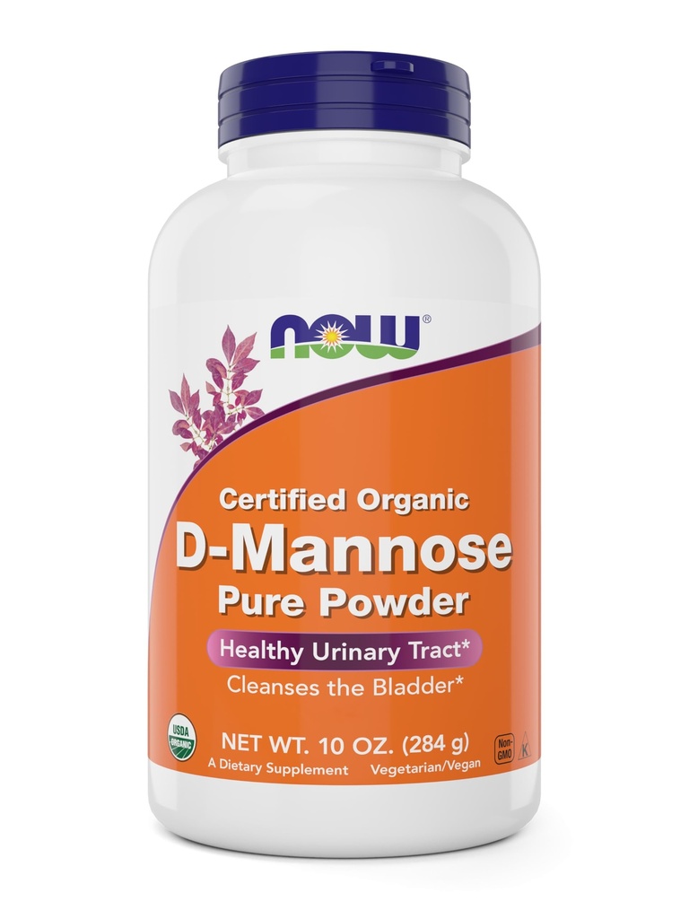 NOW Alimenti Pure, D-Mannose organico 10 oz Polvere - La pulizia della vescica e il supplemento di salute del tratto urinario - Non-GMO - Vegan Friendly - 2000mg / 2 Grammi per porzione
