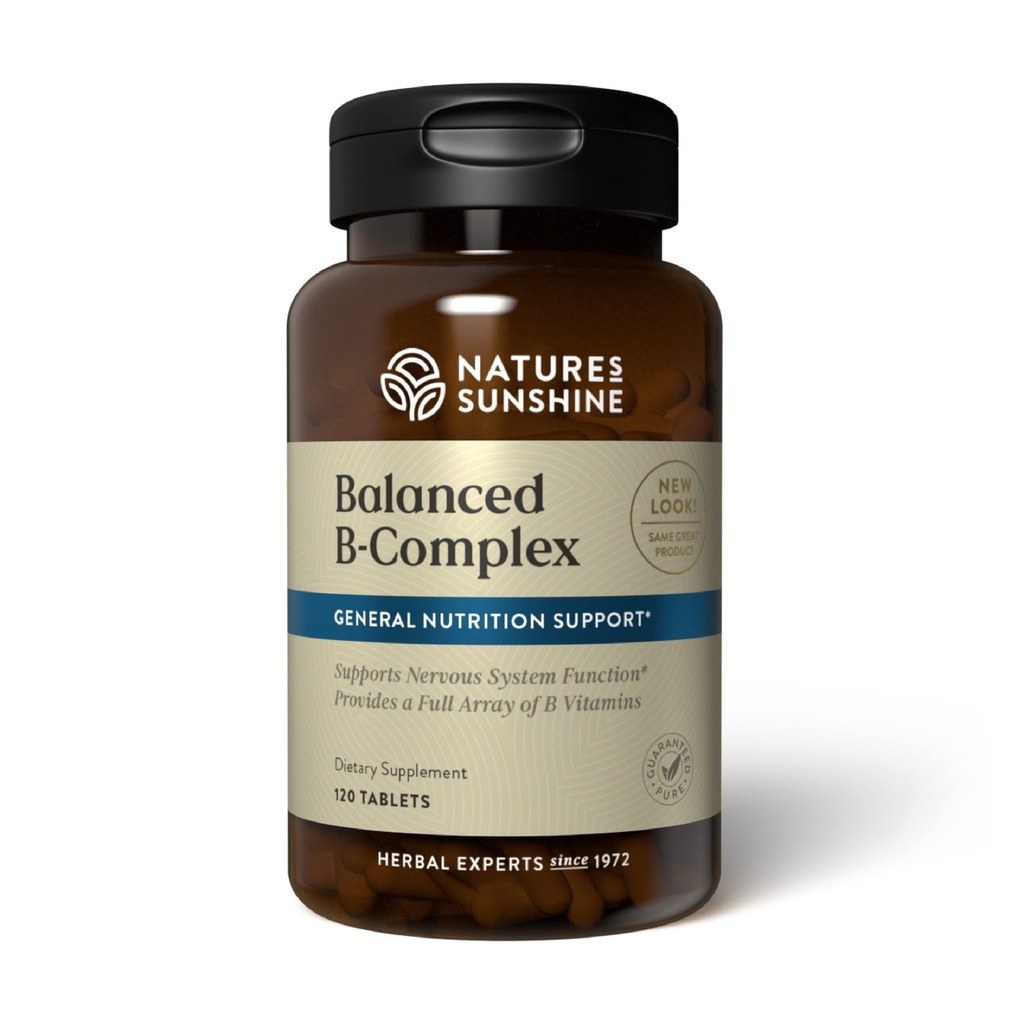 Complesso B bilanciato del sole della natura, 120 compresse | B Vitamine complesse per sostenere la digestione e la salute del sistema nervoso con la formula vegetariana