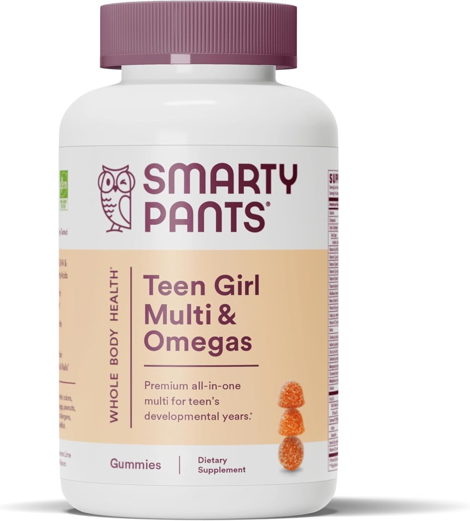 SmartyPants Teen Girl Multi & Omegas Gummies, 90 Conte