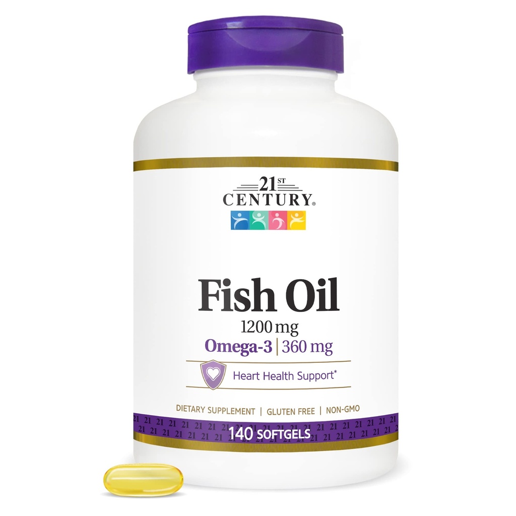 21st Century Fish Oil 1200 mg Softgels, 140 Conte