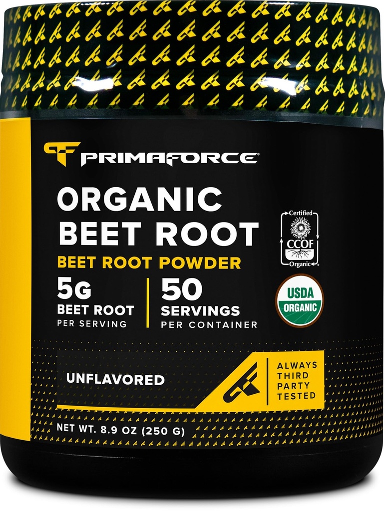 Polvere di radice di barbabietola organica di Primaforce (250g) non aromatizzata - Fonte naturale di antiossidanti e nutrienti