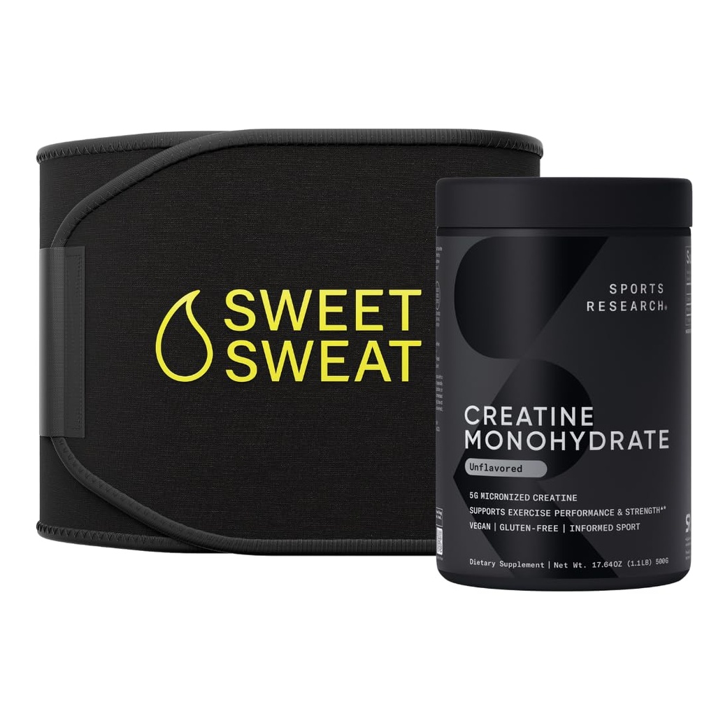 Ricerca sportiva Creatina Monoidrato e Dolce Vita Sweat Trimmer - Nero e Giallo (Small)