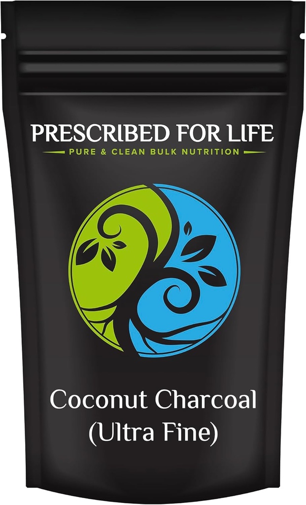 Prescritto per la vita attivata polvere di carbone, cocco Shell Charcoal Ultra Fine Husk Food Grade Powder (2.5lb)