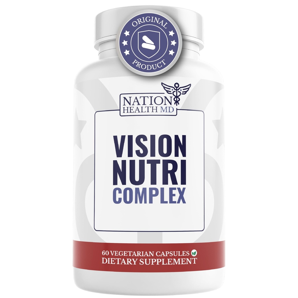 Vision Nutri Complex - Vitamine degli occhi con Lutein, Bilberry - Salute degli occhi e della visione per gli uomini e le donne - 60 capsule