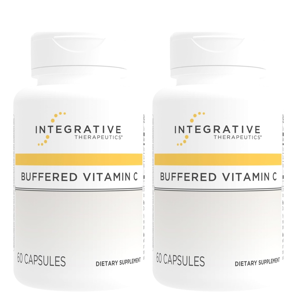 Integrative Therapeutics Buffered Vitamin C - Supplemento di supporto antiossidante per la pelle sana e tessuti connettivi* - Vegan & Gluten-Free - 60 capsule (2 Pack)